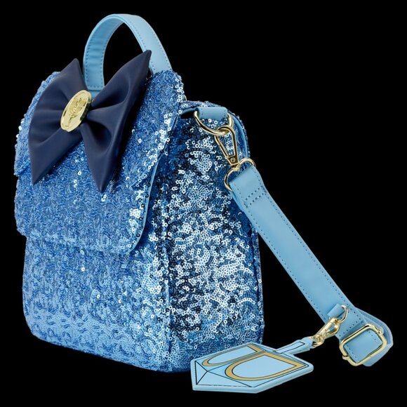 Disney Loungefly Minnie Mouse Hanukkah Sequin Crossbody Bag - Picture 2 of 5